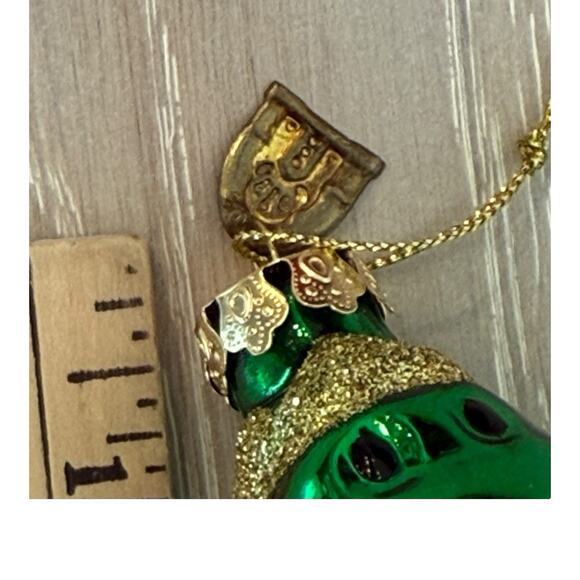 Christmas Ornament Hand Blown Glass Green Frog Thomas Pacconi Classics 2003 Xmas - Picture 9 of 11